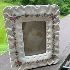 Vintage Floral Ceramic Picture Frame